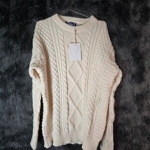 Aelfric Eden Women’s Oversized Cable Knit Sweater Pullover Vintage Style Size XL